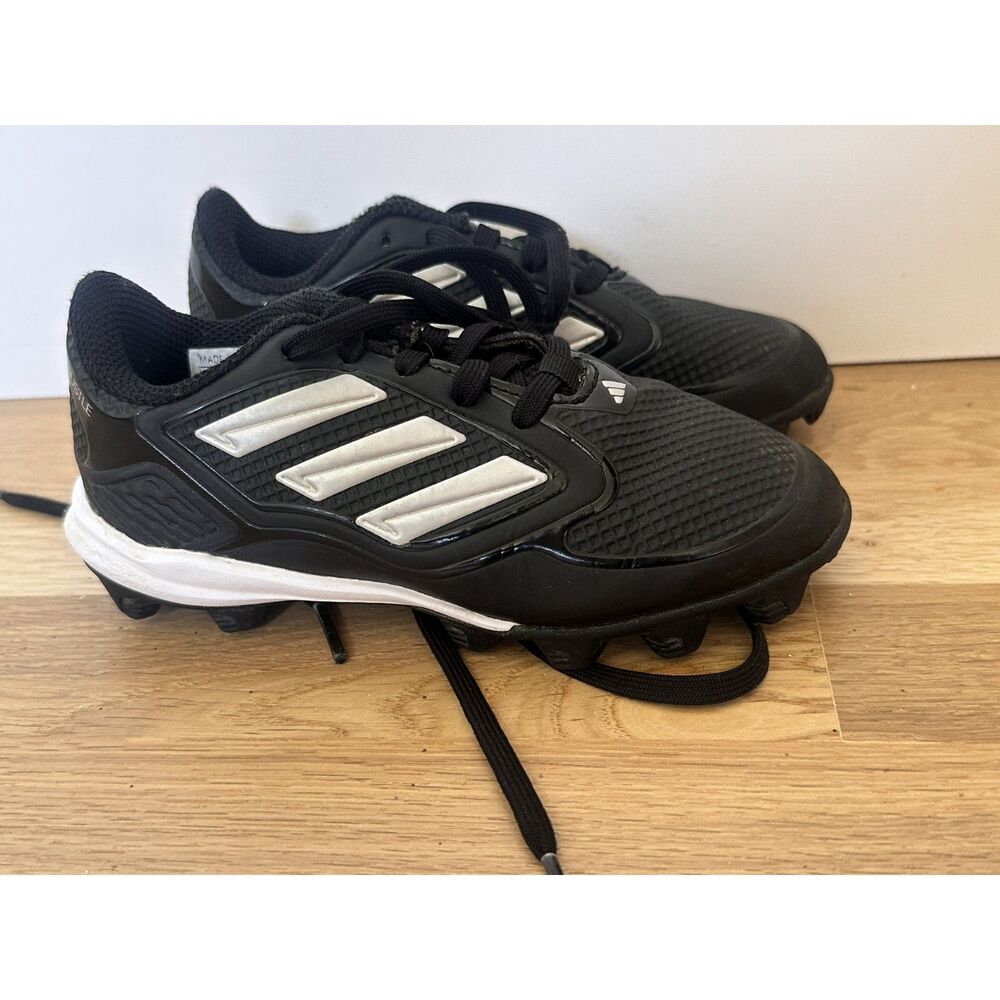 Adidas Boys Soccer Cleats Size 12 Black White Logo Youth Soccer Shoes